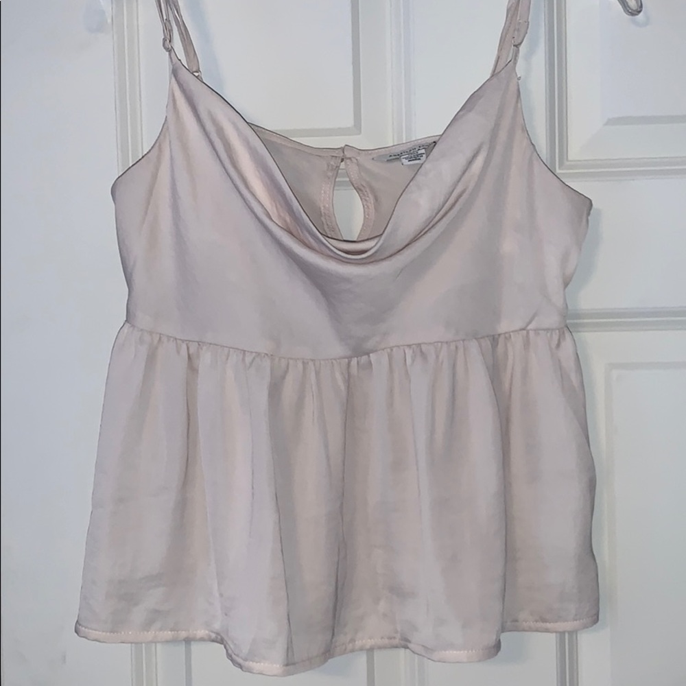 tiered cowl neck tank top